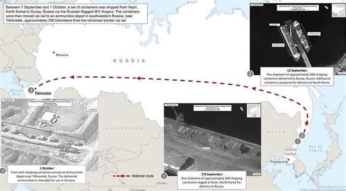 Mỹ cáo buộc Triều Tiên chuyển 1.000 container thiết bị quân sự cho Nga