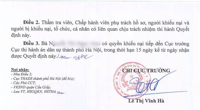 Chi cục Thi hành án dân sự Cầu Giấy thừa nhận lỗi của chấp hành viên vụ sai sót đấu giá