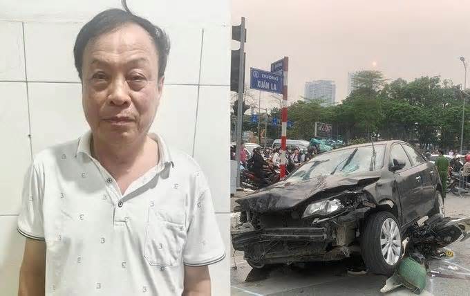 Khởi tố lái xe tông liên tiếp 17 xe máy ở Hà Nội