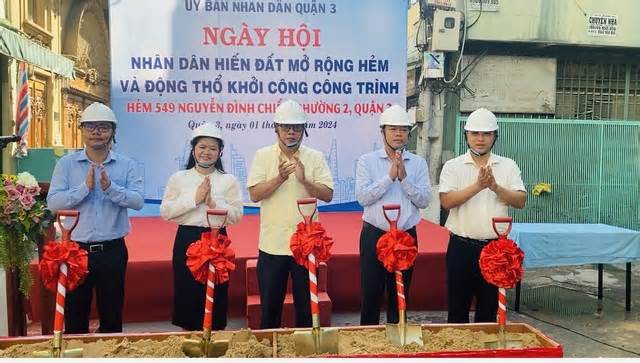 TPHCM: Người dân quận 3 hiến đất mở hẻm, hàng loạt công trình khởi công sáng nay