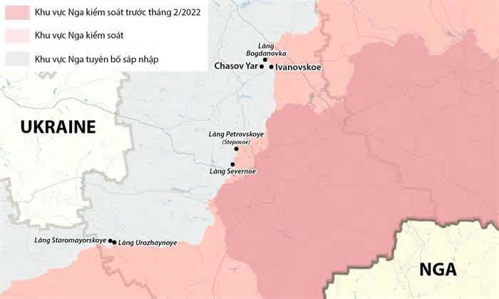 Ukraine nói Nga đang cố phá phòng tuyến để tiến về Chasov Yar