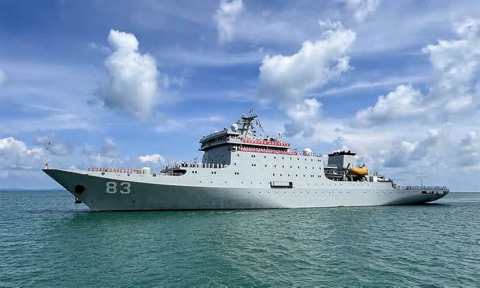 Chiến hạm Trung Quốc tới Campuchia tham gia diễn tập chung