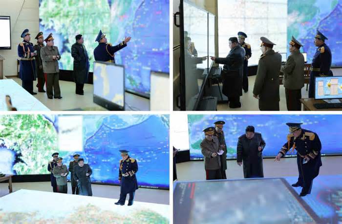 Ông Kim Jong-un xem kế hoạch tấn công trên bản đồ Hàn Quốc