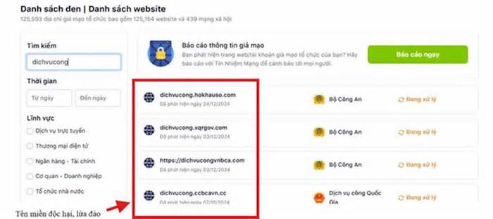 Bộ Công an hướng dẫn người dân tra cứu website lừa đảo qua ứng dụng VNeID