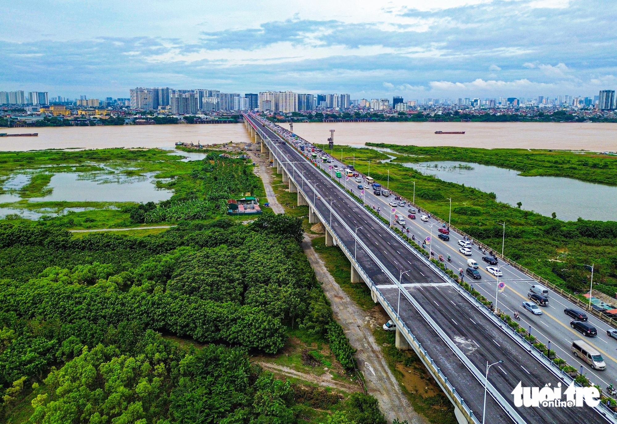 Hiện trạng giao thông trước ngày thông xe cầu Vĩnh Tuy 2, Hà Nội