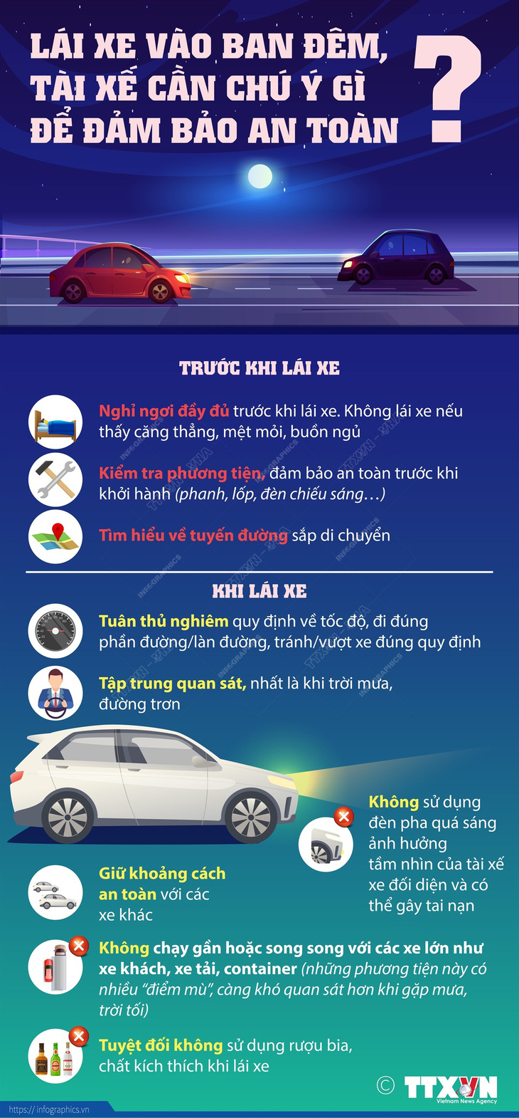Lái xe ban đêm, tài xế cần chú ý gì để đảm bảo an toàn