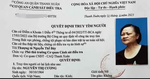 Hà Nội: Truy tìm người phụ nữ vay gần 2,5 tỷ rồi mất tích