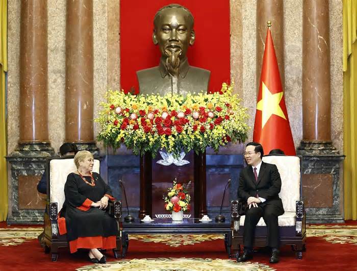 Chủ tịch nước Võ Văn Thưởng tiếp cựu Tổng thống Chile Michelle Bachelet