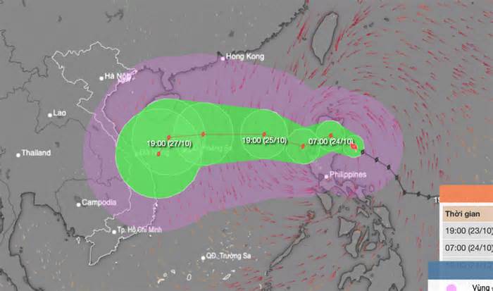 Bão Trami mạnh lên cấp 10, giật cấp 12, miền Trung khả năng mưa lớn diện rộng 3 ngày