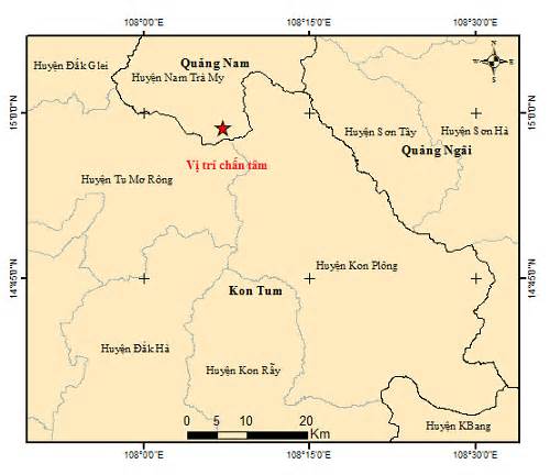 Một buổi sáng xảy ra 3 trận động đất ở huyện miền núi Quảng Nam