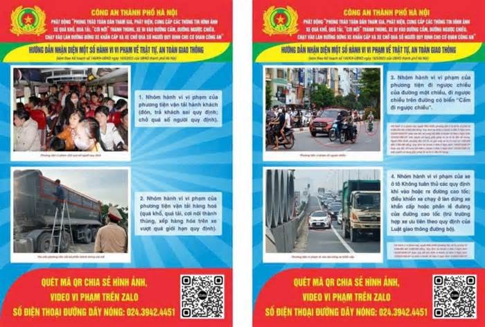 Công an Hà Nội đề nghị người dân cung cấp hình ảnh xe vi phạm giao thông