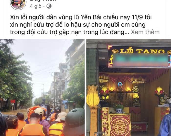 Một tình nguyện viên tử vong khi cứu trợ lũ ở TP Yên Bái