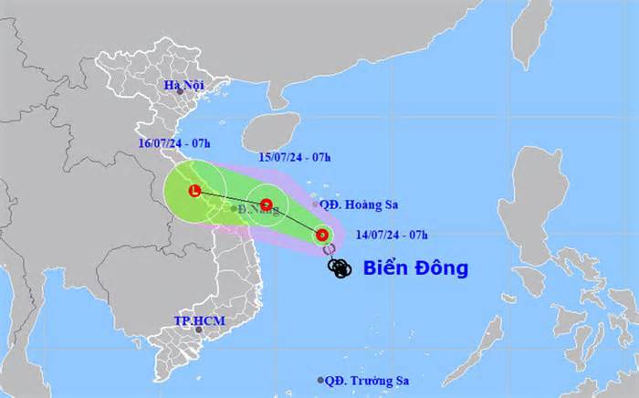 Áp thấp nhiệt đới tăng cấp gió khi vào vùng biển Quảng Bình đến Quảng Ngãi
