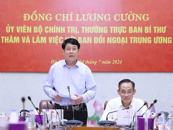 Thường trực Ban Bí thư Lương Cường làm việc với Ban Đối ngoại Trung ương