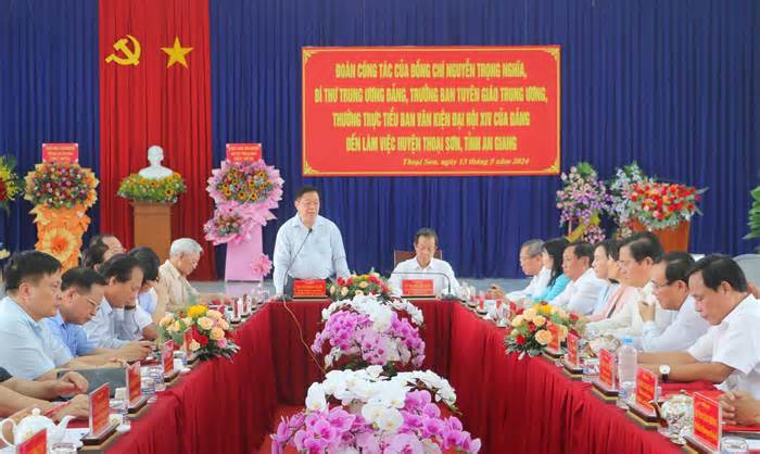 Tiểu ban Văn kiện Đại hội XIV của Đảng làm việc, khảo sát thực tế tại An Giang
