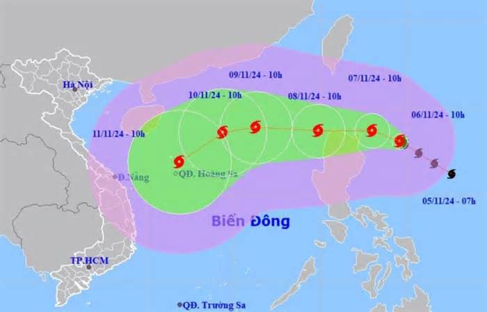 Bão YINXING gần biển Đông, các tỉnh từ Quảng Ninh đến Bình Thuận cần chủ động ứng phó