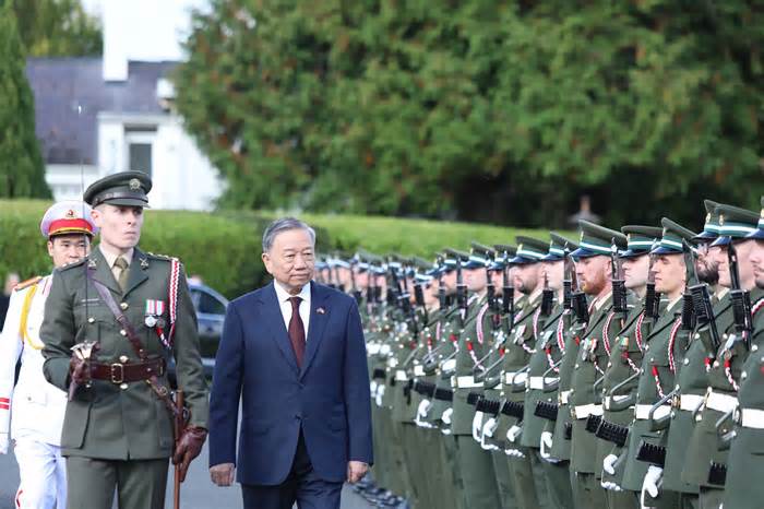 Lễ đón trọng thể Tổng Bí thư, Chủ tịch nước Tô Lâm tại Ireland