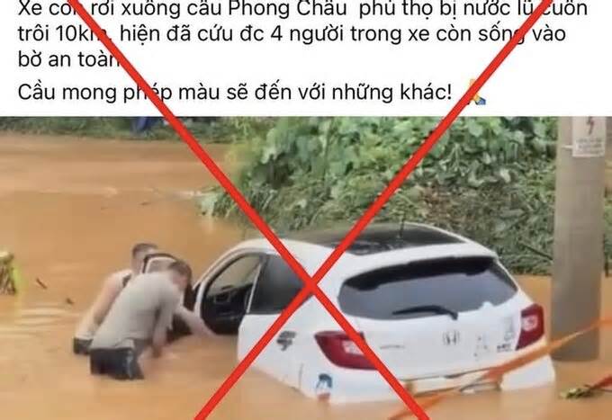 Bác thông tin cứu được 4 người cách cầu Phong Châu 10km