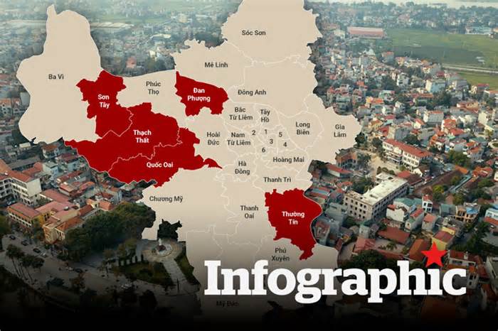 Quy mô dân số, diện tích xã mới của các huyện Hà Nội sau khi sáp nhập