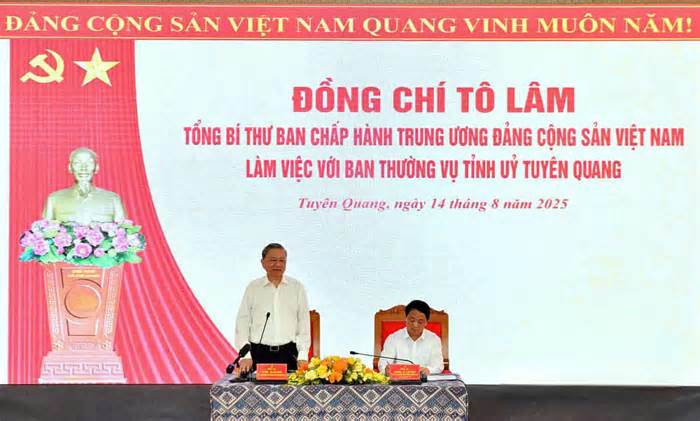 Tổng Bí thư Tô Lâm làm việc với tỉnh Tuyên Quang