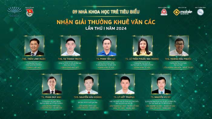 Trung ương Đoàn công bố 9 nhà khoa học trẻ nhận Giải thưởng Khuê Văn Các năm 2024