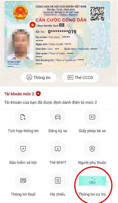 Người dân có thể dùng ứng dụng VNeID để thay xác nhận cư trú