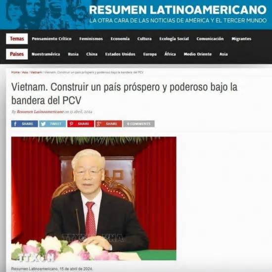 Báo Argentina đăng bài viết của Tổng Bí thư Nguyễn Phú Trọng