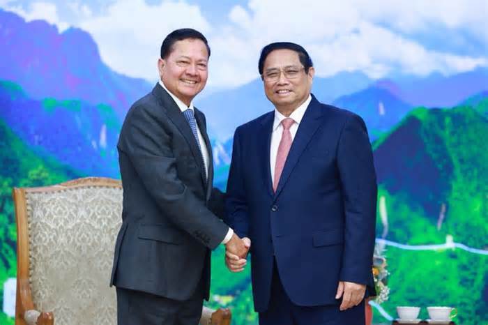 Tiếp phó thủ tướng Campuchia, Thủ tướng Phạm Minh Chính đề cập chuyện sông Mekong