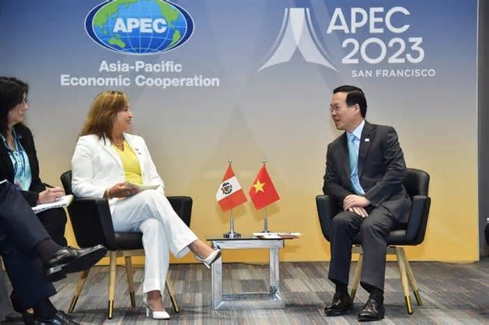 Chủ tịch nước Võ Văn Thưởng gặp Tổng thống Peru