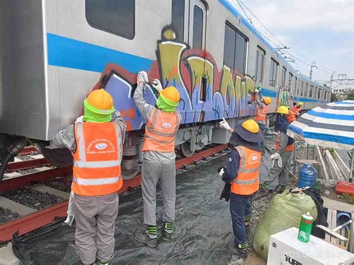 Tàu metro số 1 TPHCM bị vẽ bậy: Đã khôi phục nguyên trạng