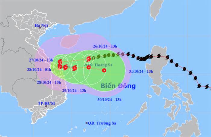 Bão Trà Mi mạnh lên cấp 11-12, giật cấp 15