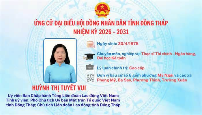 Công đoàn tỉnh Đồng Tháp có 2 cán bộ được giới thiệu ứng cử đại biểu Quốc hội, HĐND tỉnh