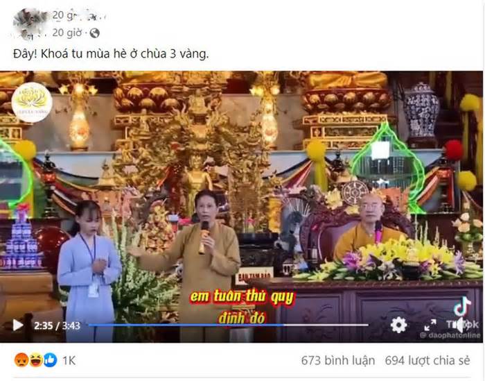 Quảng Ninh lên tiếng về video khóa tu mùa hè tại chùa Ba Vàng đang xôn xao trên mạng