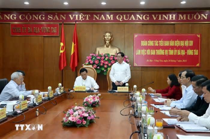 Đoàn công tác Tiểu ban Văn kiện Đại hội XIV làm việc tại Bà Rịa-Vũng Tàu