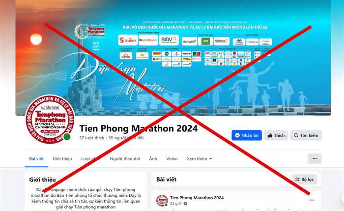 Cảnh giác trước trang page giả mạo Tiền Phong Marathon