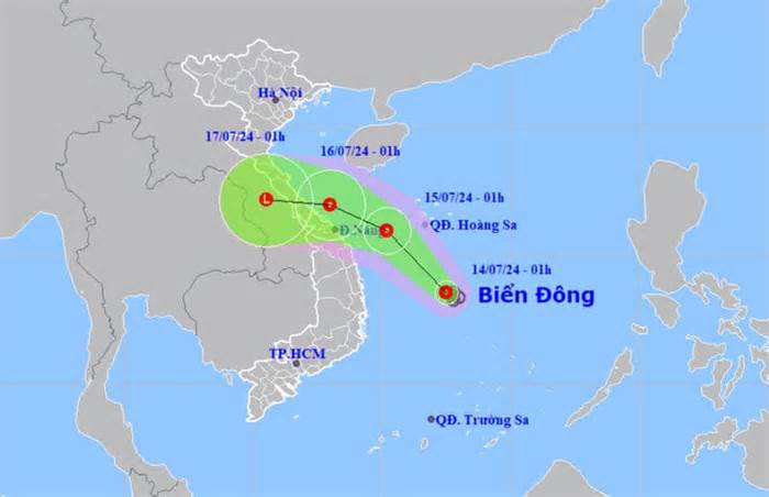 Áp thấp nhiệt đới hướng vào miền Trung, cả nước mưa lớn nhiều ngày