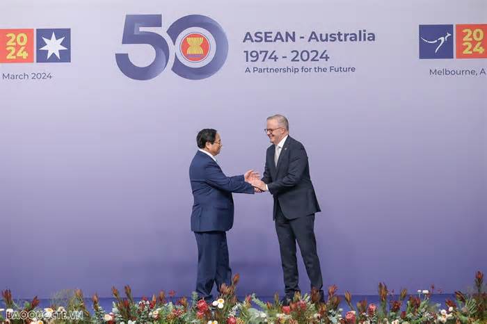 Thủ tướng Phạm Minh Chính dự Lễ đón các Trưởng đoàn tham dự Hội nghị cấp cao đặc biệt ASEAN-Australia