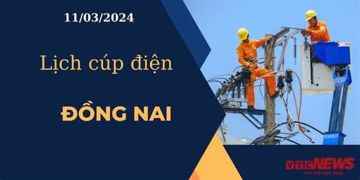 Lịch cúp điện hôm nay ngày 11/03/2024 tại Đồng Nai