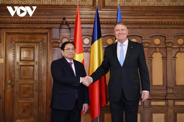 Thủ tướng Phạm Minh Chính hội kiến Tổng thống Romania Klaus Iohannis