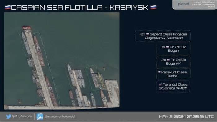 Ý đồ của Nga khi đưa tàu chiến Hạm đội biển Đen đến Biển Caspi