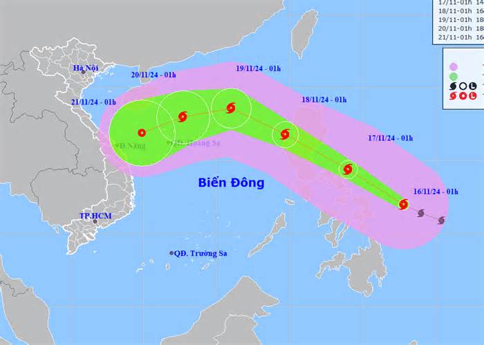 Bão Manyi mạnh cấp 15 sắp vào Biển Đông