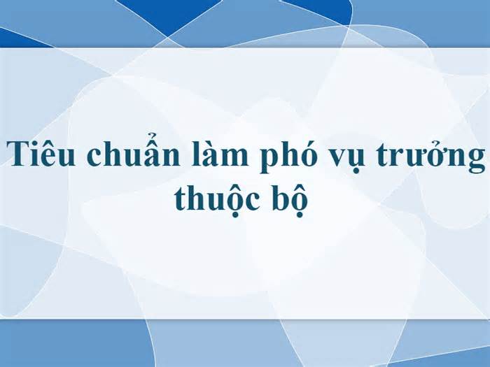 Tiêu chuẩn để làm phó vụ trưởng thuộc bộ theo quy định mới