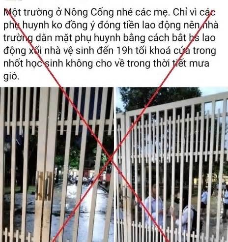 Công an xác minh thông tin nhà trường ‘dằn mặt’ phụ huynh bằng cách bắt học sinh dọn vệ sinh đến tối