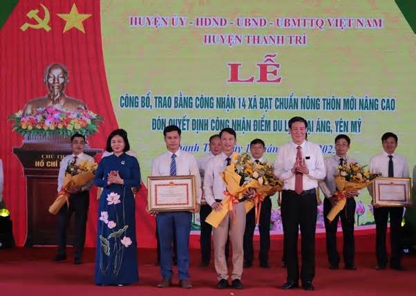 Công nhận 14 xã đạt chuẩn nông thôn mới nâng cao của huyện Thanh Trì