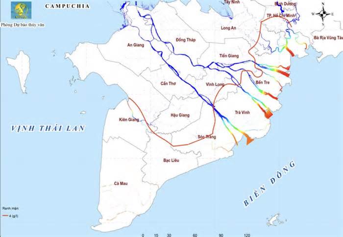 Xâm nhập mặn ở Đồng bằng sông Cửu Long duy trì ở mức cao