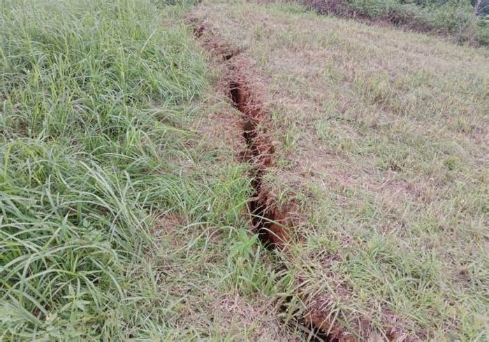 Ngọn đồi ở Quảng Nam xuất hiện vết nứt dài hơn 45m, có nguy cơ sạt lở