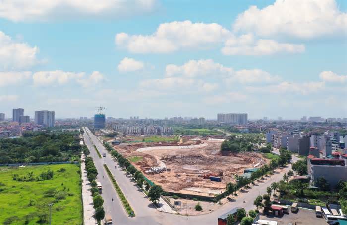 Công viên hồ điều hòa 22ha của Long Biên đang tích cực triển khai để hoàn thiện