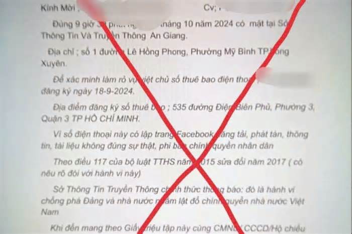 Sở Thông tin và Truyền thông tỉnh An Giang bị mạo danh