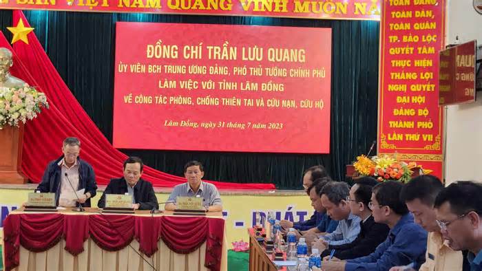 Phó thủ tướng Trần Lưu Quang làm việc với Lâm Đồng về phòng chống thiên tai, cứu hộ cứu nạn