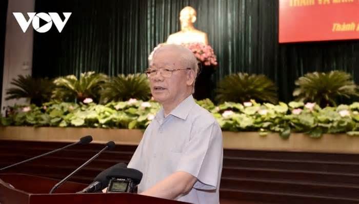 Tổng Bí thư Nguyễn Phú Trọng mong muốn xây dựng TP.HCM không chỉ giàu vật chất